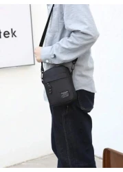 Simple Solid Color Men s Casual Shoulder Bag Travel And Daily Commuting Sling Bag For Man Man Bag Cross Body Bag Students School Supplies Messenger Bag For Man Cylinder Bag Gifts For Men Vacation Lapt
