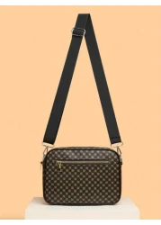 Men s Casual Checkered Shoulder Bag New Korean Leather Crossbody Bag Fashionable Small Square Bag Brand Splicing Small Backpack