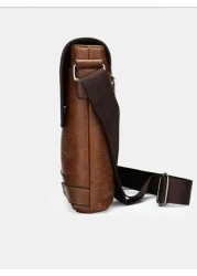 Men s Four Seasons Soft PU Brown Flap Crossbody Bag Shoulder Bag Suitable For Shopping Casual Men At Work Crossbody Bag Sling Bag Shoulder Bag Square Bags Messenger Bags Multifunctional Water Proof Pa