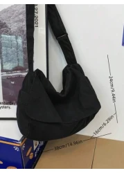 Stylishly Retro Y2K Hobo Crossbody Bag 4 Color Options Canvas Large Capacity Fashion Shoulder Bag Suitable For School Business Outdoor Party Gift Christmas Winter Christmas Gifts Men Bag Laptop Gifts