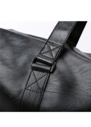 Fashion Soft Leather PU Large Capacity Duffel Bag Dry And Wet Separation Travel Bag Independent Storage Shoes Fitness Bag Multi Function Boarding Bag Necessary Mommy Bag With Children Suitable For Sch