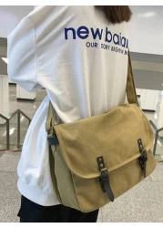 peach tree Retro Solid Canvas Shoulder Bag Peach Tree