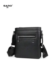 حقيبة كروس بودي متعددة الاستخدامات للرجال، حقيبة كتف من جلد البولي يوريثان قوية مع جيوب جانبية، تصميم بسيط وأ