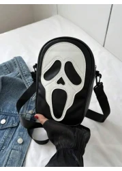 حقيبة كروس بو جلدية مع سحاب للتخزين الخارجي لعيد الهالوين