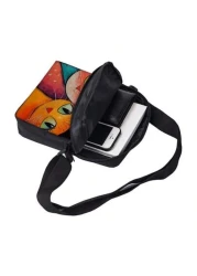 Cat Pattern Single Sided Printed Shoulder Bag