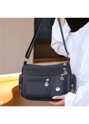 Multifunctional Multi Compartment Crossbody Bag New Lightweight Leisure Shoulder Bag Cell Phone Change Documents Bag