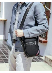 Men s Classic Square Business Messenger Bag Casual Shoulder Bag Crossbody Satchel Suitable For School Commute Travel