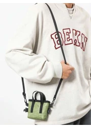 1 قطعة (5.1 بوصة * 3.9 بوصة * 1.6 بوصة ) حقيبة كتف رجالية موضة تلوين الكتل، حقيبة رسول، حقيبة عبر الجسم، حقيبة يد، حقيب