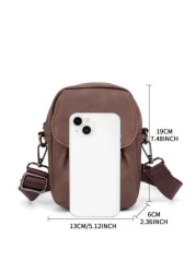 Men s New Phone Bag Korean Style Leather One Shoulder Messenger Bag Outdoor Casual Mini Waist Hanging Bag Flap Cover Square Bag In Cowhide Leather