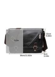 Stylish Envelope Shoulder Bag Cross Body Sling Bag For Men PU Leather Business Casual All Match Spacious Interior Adjustable Strap And Durable Design Graduation School Supplies