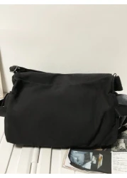 Flap Messenger Bag Casual Black Shoulder Bag Students Commute Sling Bag For Man Man Bag Cross Body Bag Side Bag School Supplies Fall Bag For Man Cylinder Bag Old Money Christmas Funny Gifts Travel Hol