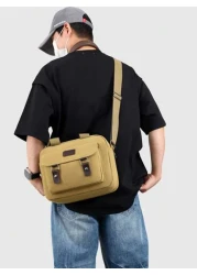 Men s Canvas Shoulder Bag Large Capacity Messenger Bag Outdoor Casual Retro Travel Utility New Crossbody Handbag
