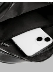 Messenger Bag For Men PU Leather Crossbody Shoulder Bag With Side Strap Vintage Style Daily Office Business Bag Suitable For Work Travel Gift For Men