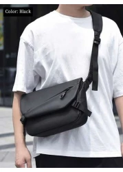 Men s Messenger Bag Fashion Large Capacity Shoulder Diagonal Bag Solid Color Square Bag Water Resistant PU Crossbody Bag Lightweight Casual Crossbody Bag Suitable For Men Youth Gift Men Bag Gifts For