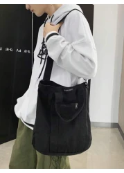 Vintage Japanese Canvas Men s Shoulder Bag Adjustable Shoulder Strap Casual Commuter Handbag Solid Color Simple Crossbody Bag Sling Bag Fashion Men s Bags