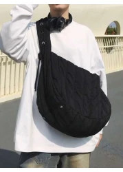 peach tree Adjustable Shoulder Strap Tote Bag Simple Solid Color Crossbody Bag Zipper Closure Suitable For Couple Valentine s Day Halloween Christmas Autumn Winter Unisex Sling Bag