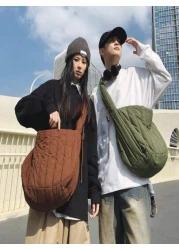 1pc Versatile Casual Large Size Large Capacity Filled Embroidery Thread Coat Bag Fashion Shoulder Bag Portable Crossbody Bag Hobo Bag Valentine s Day Couples Men s Bag Dating Commuting School Sports T