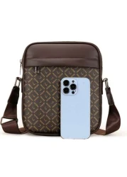 حقيبة كتف للرجال بطراز أوروبي وأمريكي، حقيبة جلد بقري كاجوال للتنقل عبر الجسم، حقيبة رسائل لأعمال