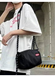 Men s Casual Fashion Diagonal Shoulder Bag Green Nylon Adjustable Strap Streetwear Style No Prints Hand Wash Or Dry Clean Suitable For Outdoor Wear