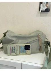 peach tree حقيبة كتف رجالية 1 قطعة، حقيبة كتف، حقيبة حمل صغيرة، متعددة الألوان، قماش نايلون خفيف للاستخدام اليومي،