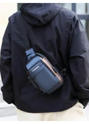 Fashion Versatile SUB Plug Motorcycle Bag Outdoor Casual Travel Sport Street Party Power Bank Umbrella Coins Keys Multi Function Men Shoulder Messenger Bag