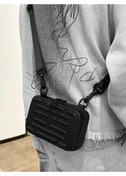 Crossbody Bag Shoulder Bag Square Bag Hard Shell Box Bag Black Bag White Bag Water Proof Summer Valentines Crossbody Sling Vacation School Carry On PU Leather Black Dad Bag Students Bag Cool Minimalis