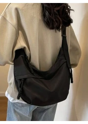 Fashionable Casual Nylon Crossbody Bag For Men Adjustable Strap Lightweight Versatile Suitable For Commuting Travel Outdoor Summer Personalized Gift For Teenage Young Men Husband Boyfriend Lightweight