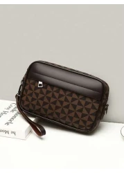 حقيبة يد رجالية ذات تصميم بسيط موديل 2025، مزودة بسحاب، مناسبة للاستخدام اليومي والسفر والرحلات، يمكن ارتداؤها