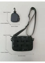 2 قطعة / مجموعة حقيبة كروسبودي كاجوال وحقيبة كتف، حقيبة جانبية ، حقيبة مربعة للعطلات والمدرسة والكلية والطلاب