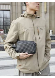 peach tree Men s Versatile All In One Wallet Clutch Wrist Crossbody Bag With Storage For Business Trip Personal Items Gift For Men Father s Day Valentine s Day Peach Tree