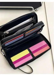 محفظة عملية أنيقة متعددة الاستخدامات، محفظة لحمل بطاقات البنك للسفر والتسوق الكاجوال للرجال