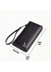 Casual Clutch Wallet Purse For Men Zipper Closure PU Leather Minimalist Style Suitable For Daily Use Gift For Boyfriend Mini Bag