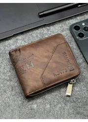 HOVI'S ارتقي بمظهرك مع محافظ جلدية عملية للأعمال، محفظة أنيقة قصيرة، هدايا عيد الميلاد، ملحقات السفر في الخريف و