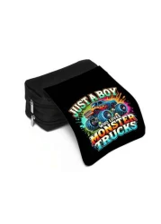 حقيبة قلم قابلة للطي من طبقتين مطبوعة بطراز الشاحنة