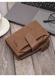 Multi Card Slot Men s Simple Short Wallet Zipper Purse With Clasp And Coin Pocket Clutch Handbag Korean Style Wristlet Bag Anti Theft Bag College Multi Card Clutch Bag Long Wallet Business Vacation Le