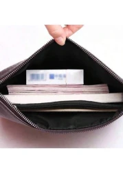 Men Clutch Bag Men Handbag Men Wristlet Bag Water Proof Portable Lightweight For College Business Travel PU Leather Business Simple Style Streetwear College Student Summer Old Money Multi Card Clutch