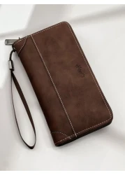 HOVI S Fashionable Vintage Simple Long Wallet For Business Office Commute Large Capacity Multi Card Slots Phone Purse Men s And Women s Wallet Business Casual Travel Essentials Holiday Essentials Bag