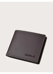 Men Letter Graphic Small Wallet Credit Card Small ID Window Bi Fold Men Wallet Dad Gifts Mini Leather Bi Fold ID Card Cash Minimalist Fashion Modern Business Anniversary On Valentine Day For Birthday