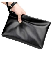 gorchis New Men s Soft Leather Clutch Bag Large Capacity Envelope Bag Black Practical With Space For Mobile Phones And Change Handbag Purses Anti Theft Bag Carry On College Multi Functional Christmas
