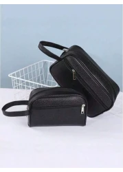 حقيبة رجالية جلد PU أحادية اللون للهاتف المحمول, حقيبة يد صغيرة, حقيبة يد, حقيبة معصم, للعمل، نهاية الأسبوع، الس