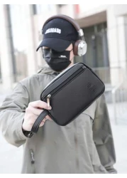 peach tree قطعة واحدة شنطة رجالية أعمال بعصا من علامة تجارية بشجرة الخوخ مصنوعة من بي يو ذات وسادة مربعة وحبل للمعص