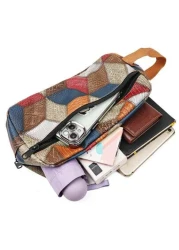 حقيبة كتف كاجوال حقيبة يد رجال ونساء، حقيبة ظهر متعددة الطبقات حقيبة كروس بودي متوسطة العمر لحقيبة النساء