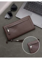 HOVI S Fashionable Minimalist Long Wallet Zipper Wallet Multi Functional Business Portable Multi Card Slots Phone Bag Clutch Purse Young People Coin Purse Card Holder Men Women Wallets Unisex Clutch