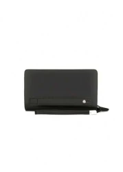 حقيبة كلاتش جلد صناعي واحدة باللون الأحادي للرجال، حقيبة معصم متعددة الأقسام مزودة بإغلاق مغناطيسي وسحاب، مت