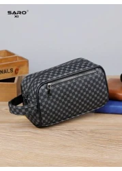 saroxi حافظة يد/معصم ذات سعة كبيرة للرجال، موضة عصرية للسفر والرحلات الخارجية، تخزين كبير محمول، بتصميم بسيط وأن