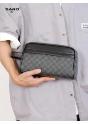 saroxi Men s Large Capacity Clutch Wallet Handheld Wrist Bag Casual Fashion Clutch Bag For Travel Work Commute Scratch Resistant Lightweight Black Color Suitable Gift For Husband Boyfriend Men Luxury