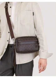 Classic PU Men s Clutch Bag Old Flowers Vintage Pattern Multi Pocket Design Large Capacity Business Men s Shoulder Crossbody Square Bag Daily Business Office Wristlet Wallet