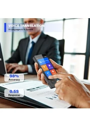 Language Translator Device, 2024 Instant Two-Way Language Translator, 144 Languages Supported, Online/Offline/AI/Voice/Photo Translation, Portable Translator Device for Business Learning Travel
