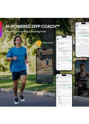 Amazfit Balance Smart Watch, AI Fitness Coach, Sleep &amp; Health Tracker With Body Composition, GPS, Alexa Built-In, Bluetooth Calls, 14-Day Battery, 1.5" AMOLED Display, For Android/iPhone, Black
