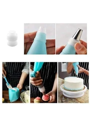 أدوات تزيين الكيك ، 21 قطعة مجموعة تزيين الكعك مع قرص دوار للكعك ، ملاعق مثلجة ، أدوات تقطيع الكعك ، فوهات تزيين الكعك ، حقيبة المعجنات ، مقرنات طرف الأنابيب